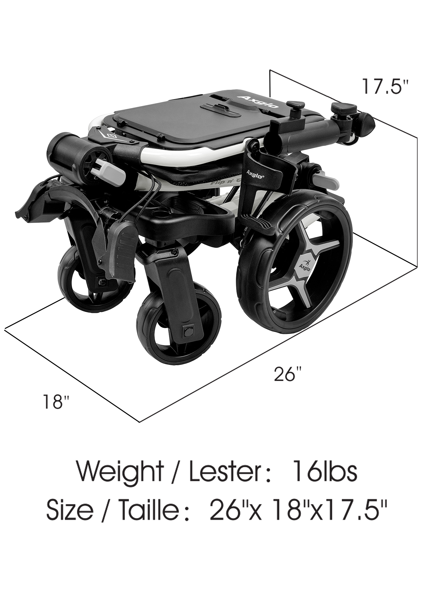 Axglo Flip N Go Pro Golf Push Cart