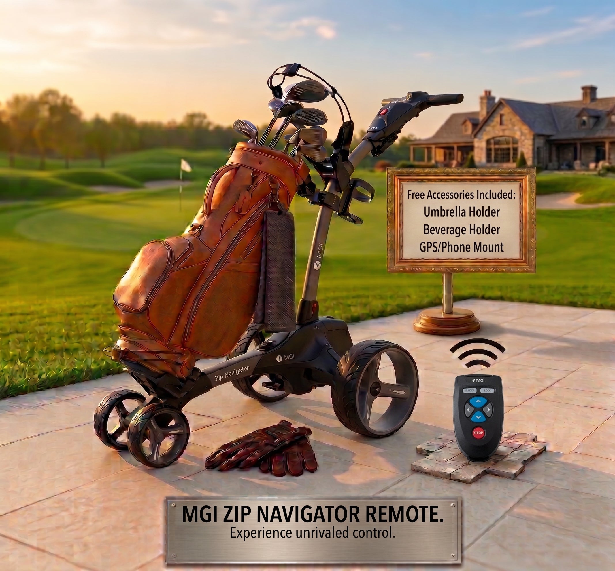 MGI Zip Navigator Lithium Remote Control Golf Caddy