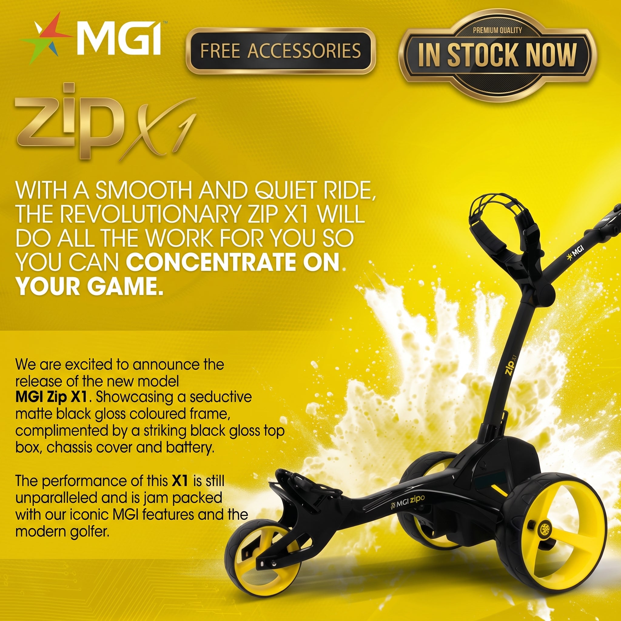 MGI Zip X1 Lithium Electric Golf Caddy