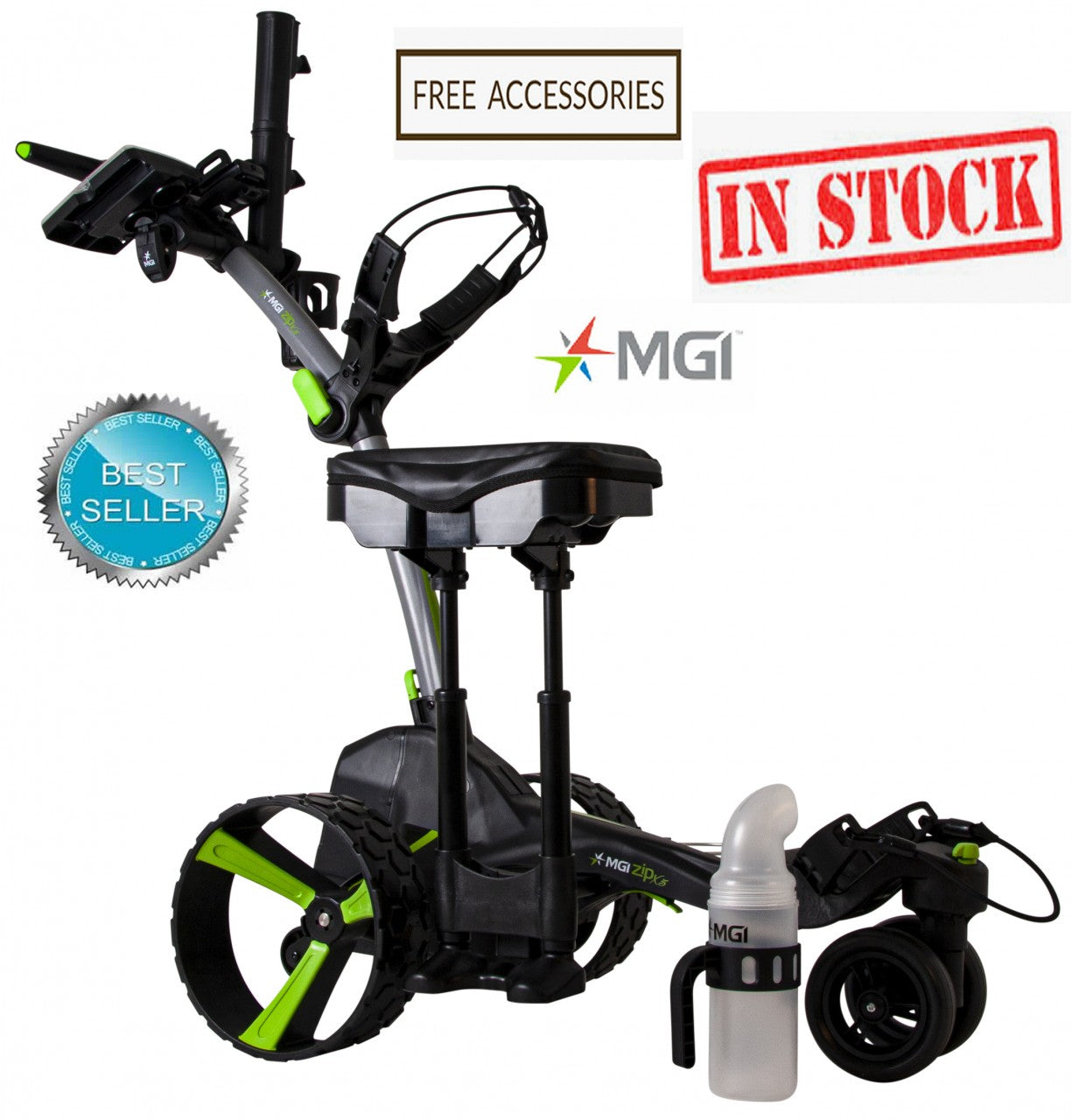 MGI Zip X5 Lithium Electric Golf Caddy with Braking System
