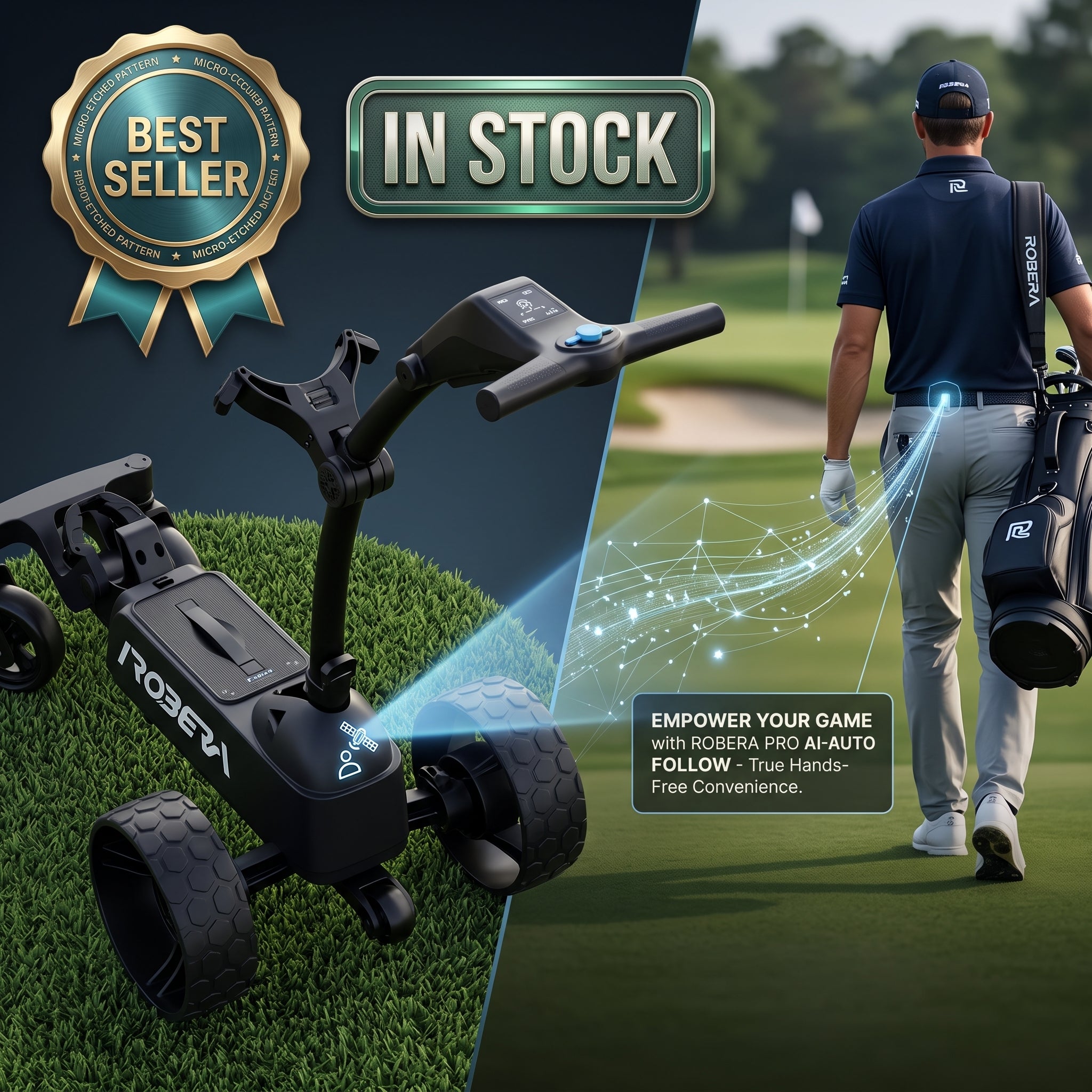 Robera Pro Ai-Powered Follow/Remote Electric Golf Caddy