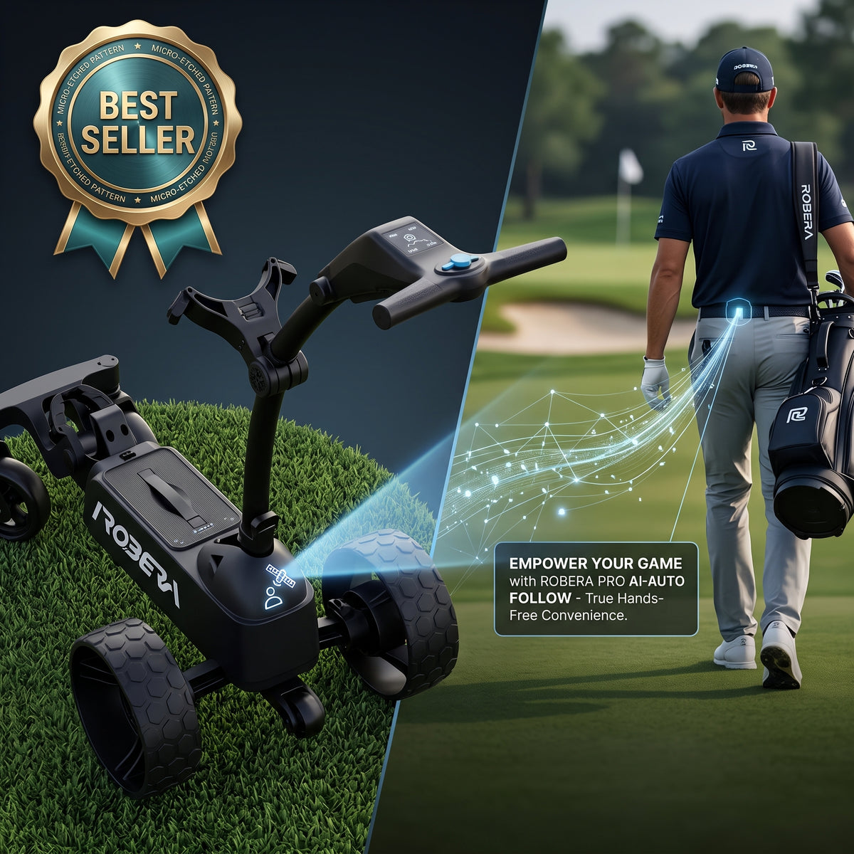 Robera Pro Ai-Powered Follow/Remote Electric Golf Caddy